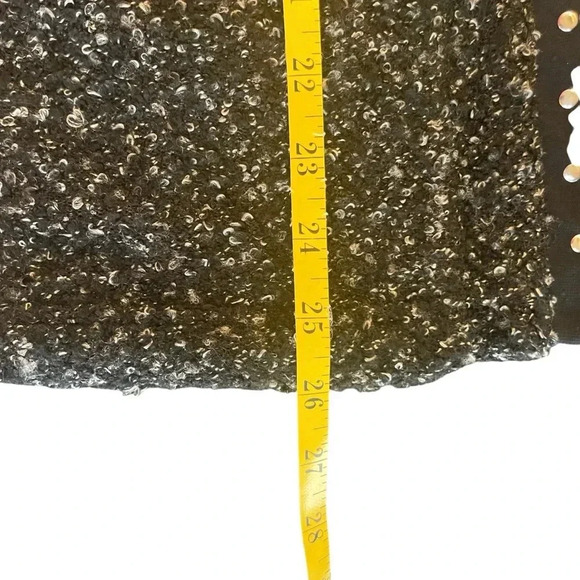 Cathy Daniels Black Gray Tweed Boucle Cardigan Sweater Jacket Full Zip Medium - Picture 7 of 10